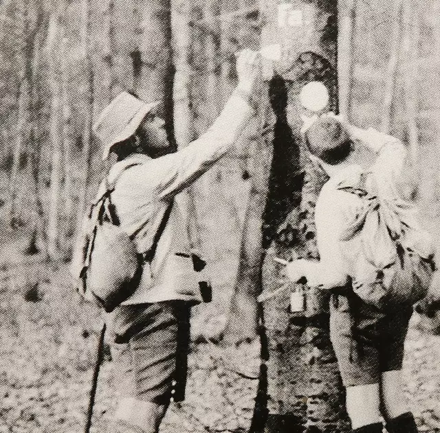 Seit mehr als 100 Jahren kümmert sich der Spessartbund um die Wegemarkierung. Die Wegezeichen können gemalt, gesprüht, genagelt oder geklebt werden. | Foto: Spessartbund 1913 e.V.