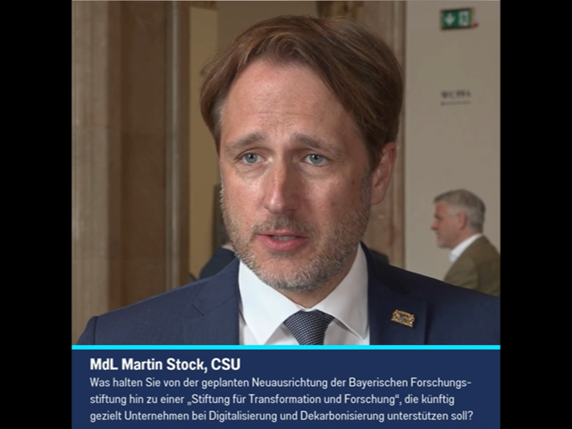 Bild: MdL Stock im Interview mit Plenum TV | Foto: Bürgerbüro MdL Stock