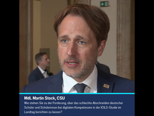 Bild: MdL Stock im Interview mit Plenum TV | Foto: Bürgerbüro MdL Stock