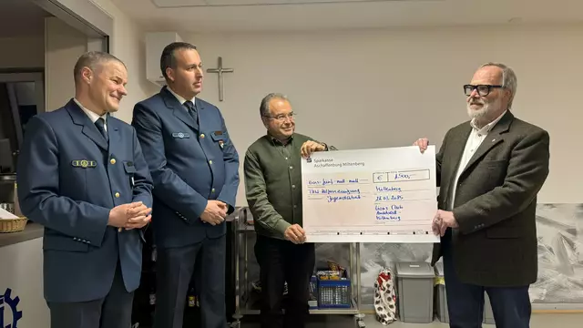 Spendenübergabe an das THW Miltenberg (von links): Stefan Wolf, Michael Wasserer, Martin Westarp (Vizepräsident) und Alexander Wolz (Sekretär). | Foto: Udo Herrmann 