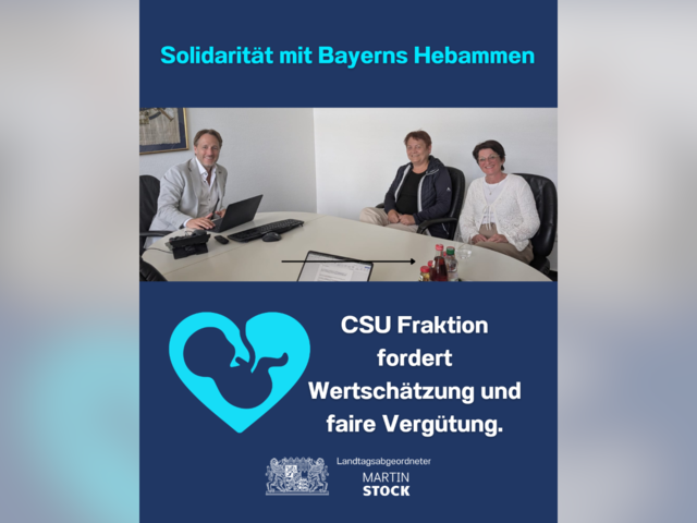 (Bild: MdL Martin Stock im Gespräch mit Hebammen Ursula Zöller und Christine Hold) | Foto: Bürgerbüro MdL Stock