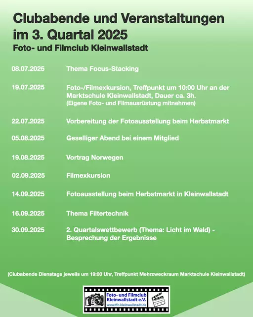 Clubabende und Veranstaltungen im 3. Quartal 2025 | Foto: Benjamin Nebel