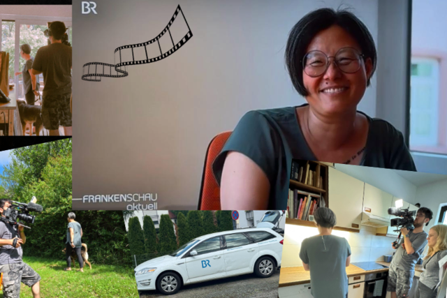 Katharina Hotz bei den Dreharbeiten mit dem Bayerischen Rundfunk | Foto: FWG Mömlingen