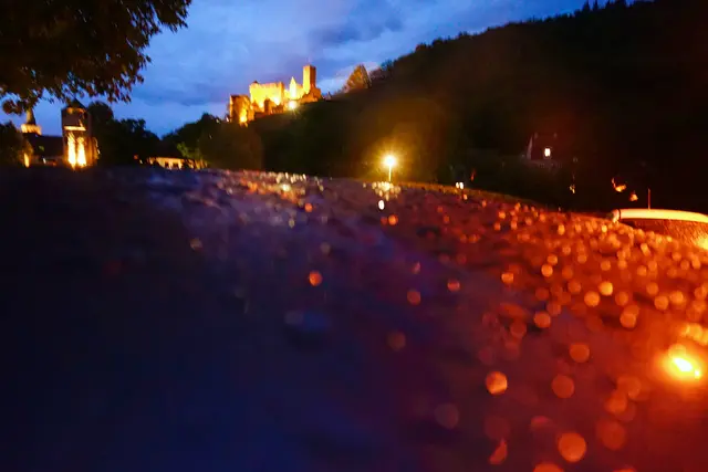 Nächtliche Heimkehr aus Wertheim von einem Konzert auf der Burg.