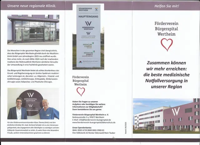 Flyer Förderverein Bürgerspital Wertheim
