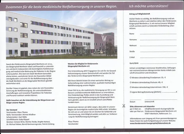 Flyer Förderverein Bürgerspital Wertheim, innen 