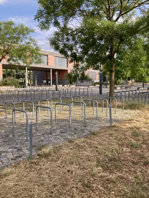 Die Teilnehmenden empfanden die Bügel am Schulzentrum als eine sehr praktikable und kostengünstige Lösung.