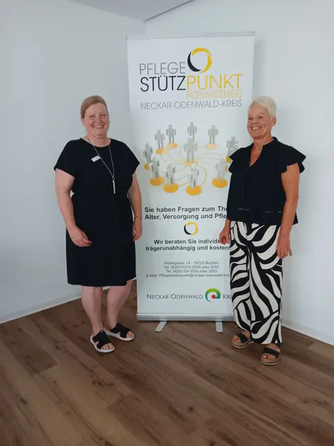 Jutta Landwehr (links) und Stella Lindemann (rechts) in den Räumlichkeiten des ASB am Leinenkogel. | Foto: ASB Region Heilbronn-Franken