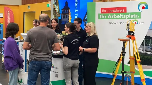 Unter den rund 50 Ausstellern der Lehrstellenbörse Neckar-Odenwald-Kreis informiert auch das Landratsamt über die vielfältigen Ausbildungs- und Studienmöglichkeiten.

 | Foto: Landratsamt Neckar-Odenwald-Kreis 