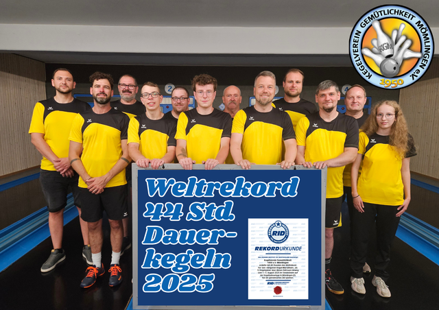Auf dem Bild ist das Rekordteam von links zu sehen. Manuel Leuchtweis, Kai Brems, Rainer Lapka, Nico Rothermich, Denis Schröder, Jan Schlösser, Andreas Zahn, Christian Wipper, Kai Hegmann, Peter Langenbahn, Frank Rickert und Mia Buhleier. | Foto: Mario Babilon