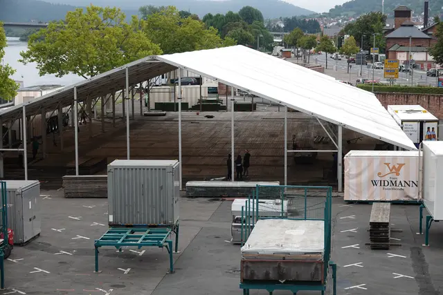 Festzeltabbau in Miltenberg