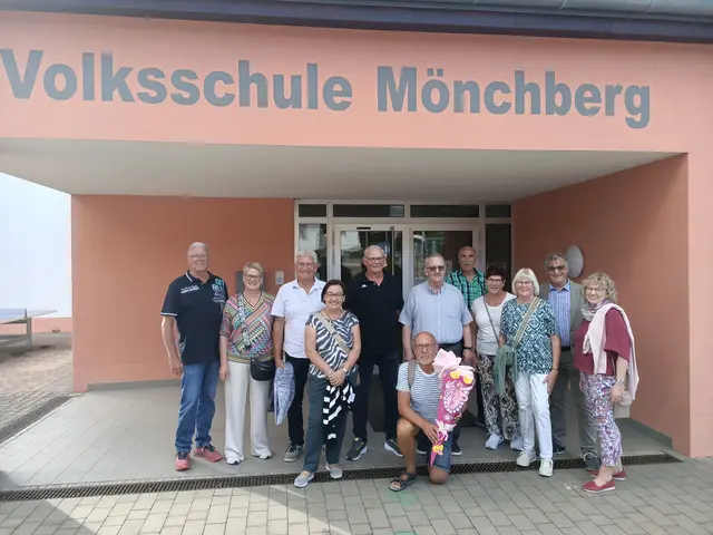 Gruppenbild vor dem Schul-Eingang | Foto: Sigbert Ullrich