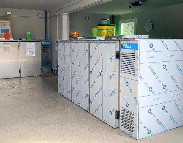 Die um einen Abfallkühler erweiterte Wildkonfiskat-Sammelstelle im Miltenberger Altstadtweg.  | Foto: privat