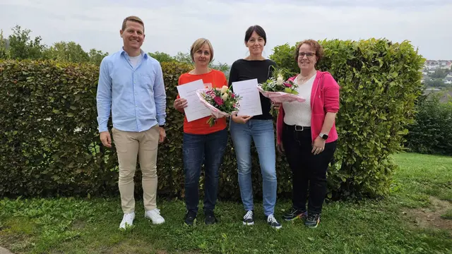 v. l. n. r.: Rektor Florian Loser, Andrea Auerbach, Christine Müller, Konrektorin Sigrid Albrecht