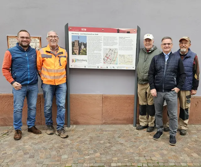 V.l. Matthias Kraus (StadtMarketing OBB), Franz-Josef Lechermann, Heinz Janson (beide AktivBürger),  Walter Wölfelschneider (HVV Obernburg), Klaus Löffler (AktivBürger) | Foto: StadtMarketing Obernburg
