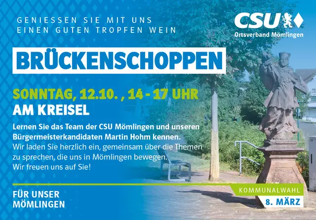 Einladung zum Brückenschoppen | Foto: CSU Ortsverband Mömlingen