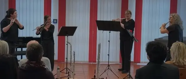 Das Querflötenensemble "Flautamo" in der Musikschule Obernburg | Foto: Musikschule Obernburg