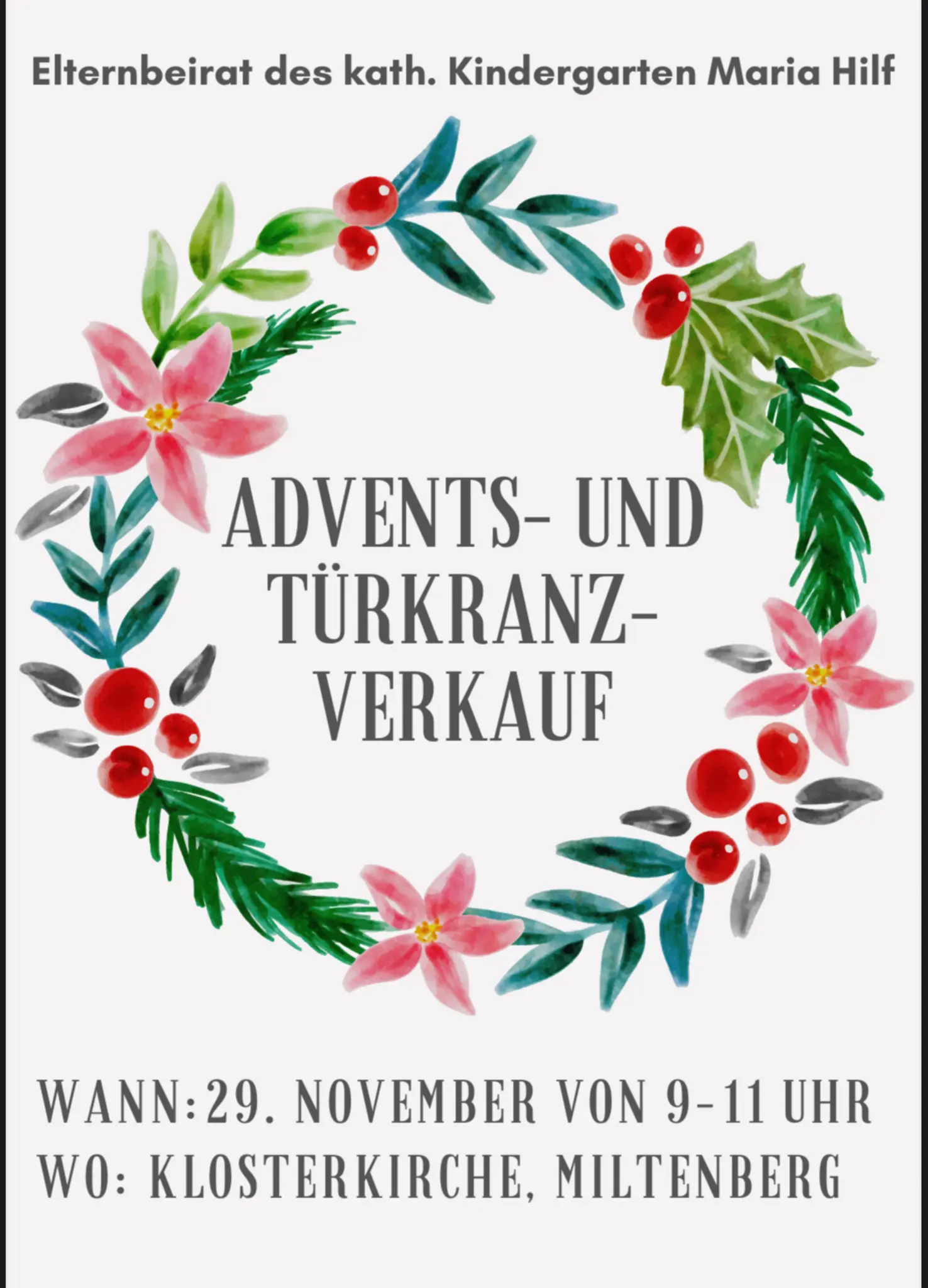  Foto zu Advents-Türkranzverkauf: Advents-Türkranzverkrauf Maria- Hilf 