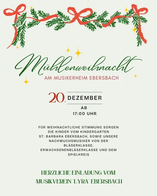 Mühlenweihnacht am Musikerheim in Ebersbach.