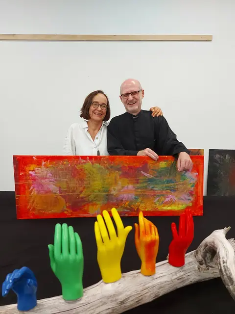 Lilly und Mapec, hier bei einer Kunstaktion 2022 | Foto: Büro für KunstStoffWechsel