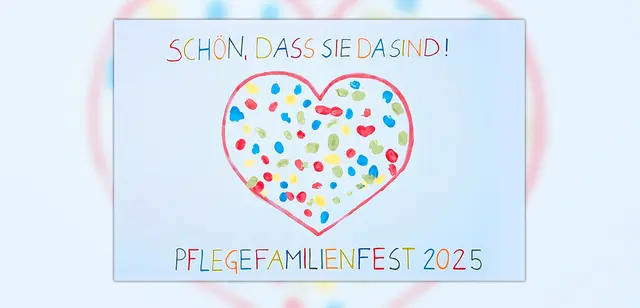 Als gemeinsames Andenken an das Pflegefamilienfest in der Eichwaldhütte in Mömlingen entstand ein buntes Herzbild. | Foto: © LRA MIL