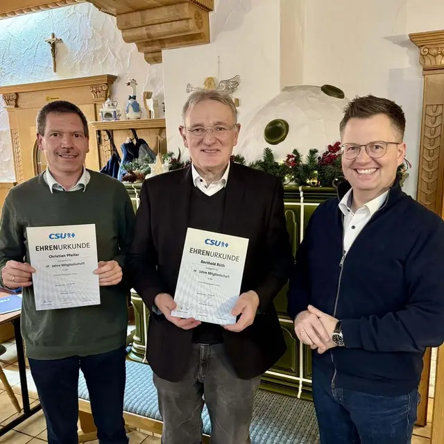 v.l.n.r.: Christian Pfeifer, Berthold Rüth, Christian Schreck | Foto: CSU intern