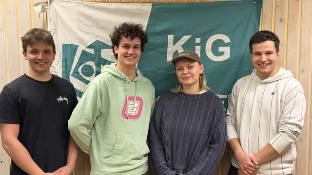 Die neue Pfarrleitung der KjG Elsenfeld: v.l.n.r. Luca Mayer, Tom Becker, Emma Bergmann, Lukas Münch