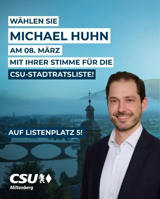 Michael Huhn, 38, Bankfachmann mit New-York-Erfahrung - für ein wirtschaftlich starkes, jugend- und familienfreundliches Miltenberg