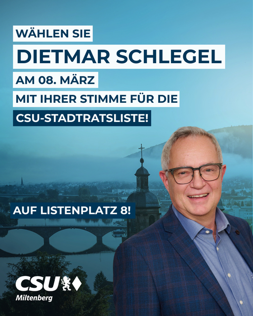 Dietmar Schlegel: Selbstständiger Kfz‑Meister und ehemaliger Stadtrat – seit Jahrzehnten in Feuerwehr und Musikverein Schippach engagiert, als verlässliche Stimme für Kernstadt und Ortsteile.