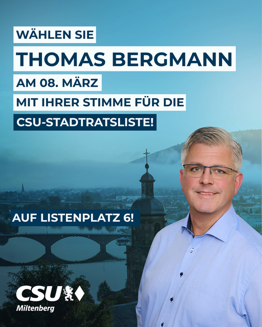 Thomas Bergmann, 52, Metzgermeister und Inhaber eines Partyservice: in Miltenberg verwurzelt, im Ehrenamt engagiert – für eine lebendige Innenstadt und bezahlbaren Wohnraum.