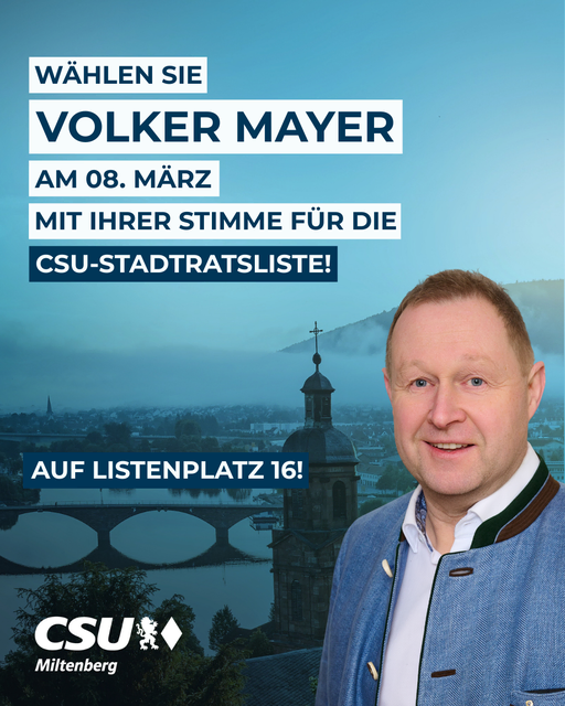 Volker Mayer, 59, Bäckermeister, Konditor und geprüfter Brotsommelier, steht auf Listenplatz 16 für handwerkliche Qualität, regionale Verwurzelung und eine lebendige, von inhabergeführten Betrieben geprägte Innenstadt.
