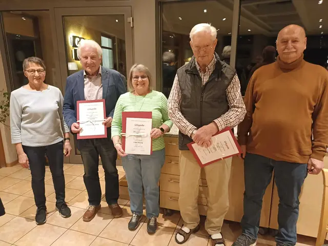 Bild Jürgen Bieberle
v. links 
1. Vorsitzende Doris Muck, Willibald Schmalbach, Ulrike Breunig, Ulrich Eble, 2. Vorstand Michael Rohner