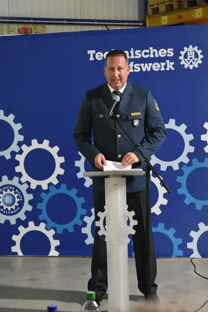 Bild zeigt den Fördervereins-Vorsitzenden Michael Wasserer bei seinen Ausführungen des Rechenschaftsberichts. | Foto: THW Miltenberg