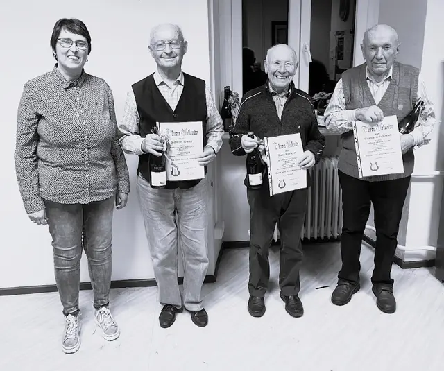 Foto: Bildtext: Von links: Claudia Wißmann, Edwin Kunz, Paul Herkert, Gerhard Schäfer