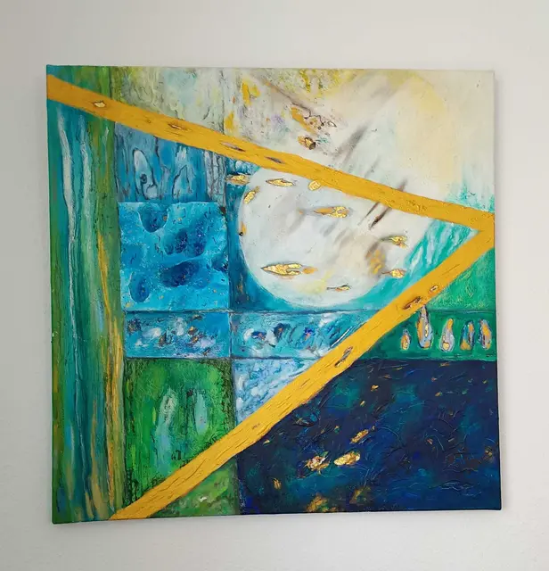 Ein bisschen Transzendenz
Acryl/Mischtechnik/Collage auf Leinwand
50 x 50 cm | Foto: lottacontinua