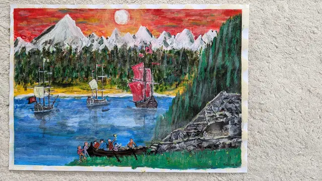 Piratenbucht
Acryl und Öl auf Papier, 63 x 44 cm
2021 | Foto: KOOL.