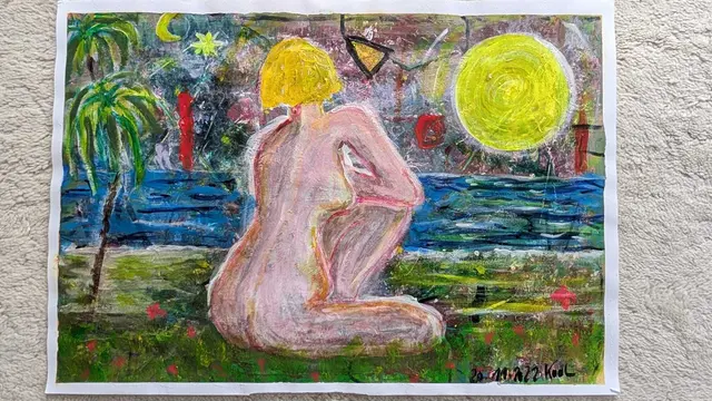 Blick aufs Meer
Öl und Acryl auf Papier, 63 x 44 cm
2022 | Foto: KOOL.