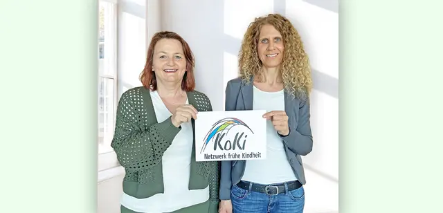 Claudia Kallen und Evelyn Zöller von der KoKi - Netzwerk frühe Kindheit | Foto: © LRA MIL