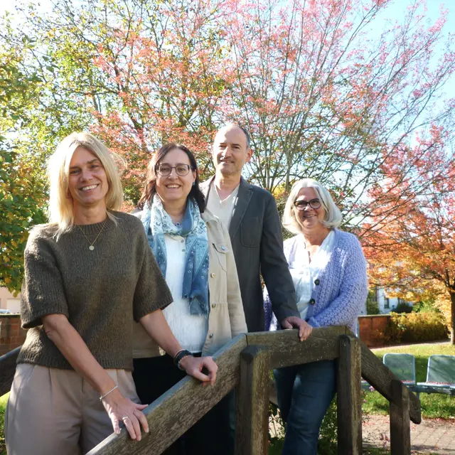 BGM-Team v.l.n.r.: Anja Adelmann (Personal), Kerstin Weckwerth (Einrichtungsleiterin), Reiner Rumler (AOK-Vertreter), Angelika Drinhaus (Projektleiterin)  | Foto: Rohe’sche Altenheim-Stiftung