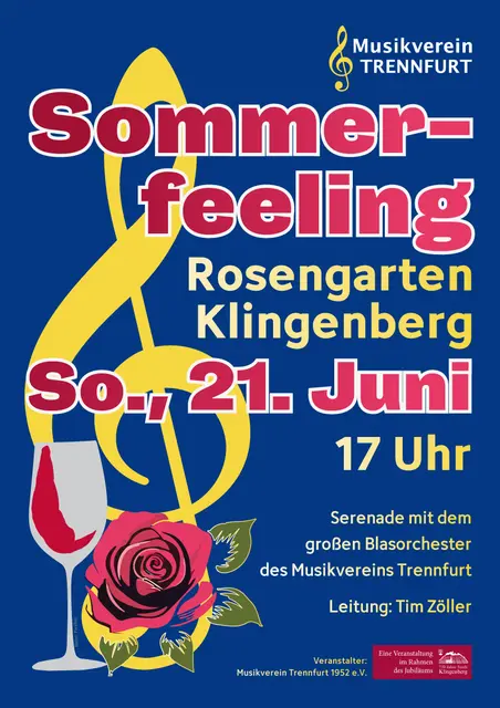 Serenade „Sommerfeeling“ im Klingenberger Rosengarten am Sonntag, 21.06.26, um 17 Uhr  | Foto: MV Trennfurt 1952 e.V.