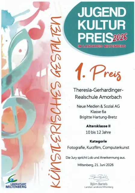 1. Preis Projektarbeit "Alt trifft Jung" | Foto: Landratsamt Miltenberg