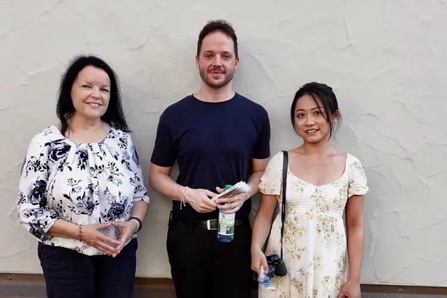 Gerlinde Bossert-Deckelmann, Manuel Störrle und  Dian Jin. 