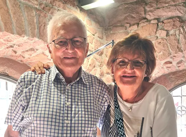 Das älteste Mitglied Theo Hildenbrand (94) und das jüngste Mitglied Gabi Müssig (64)