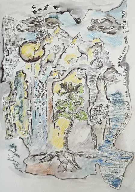 Malerei mit starken grafischen Anteilen / Werk von Dagmar Wirth | Foto: D. Wirth