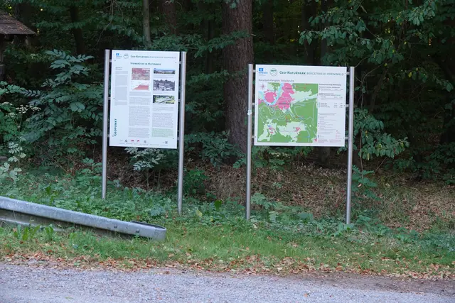 Erdgeschichte und Kulturgeschichte auf zwei Info-Tafeln an der Wenschdorfer Steige.