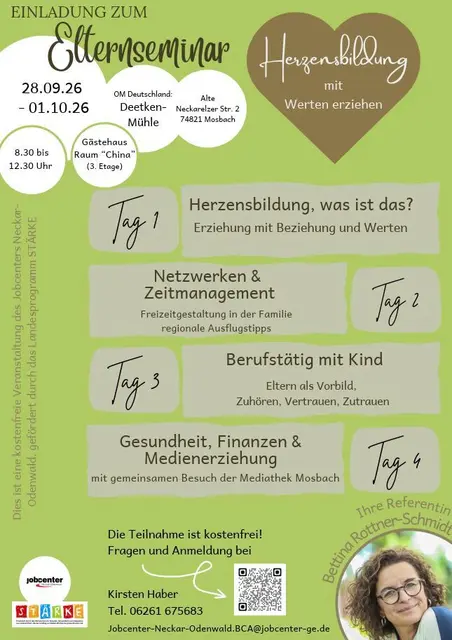 Programmübersicht zum Seminar. | Foto: Jobcenter Neckar-Odenwald