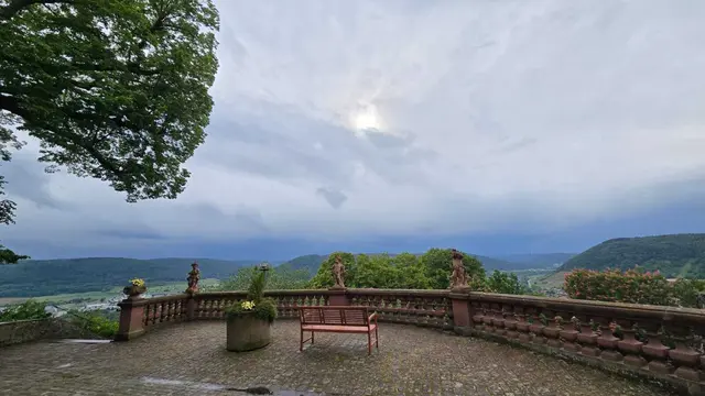 Aussicht vor der Kloster- und Wallfahrtskirche Engelberg