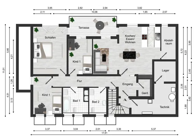 Grundriss Wohnung Souterrain