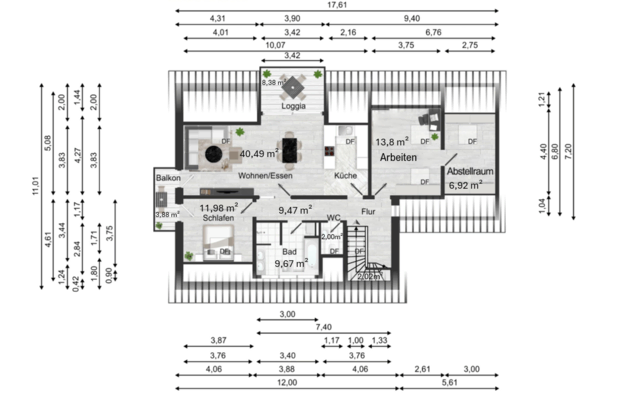Grundriss Wohnung Dachgeschoss