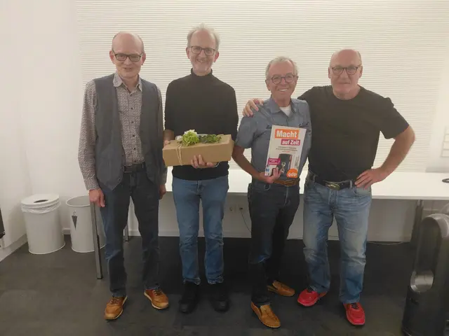 Günter Sauer, Bernhard Schmitt,Hubertus Brand und Wolfgang Winter bei der Verabschiedung. | Foto: ÖDP